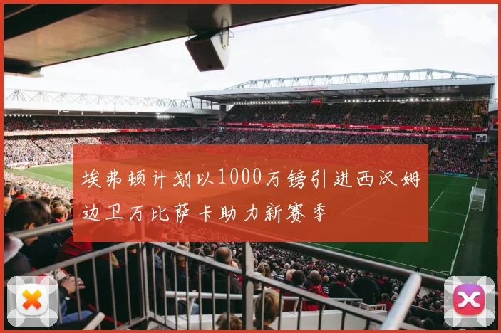 埃弗顿计划以1000万镑引进西汉姆边卫万比萨卡助力新赛季